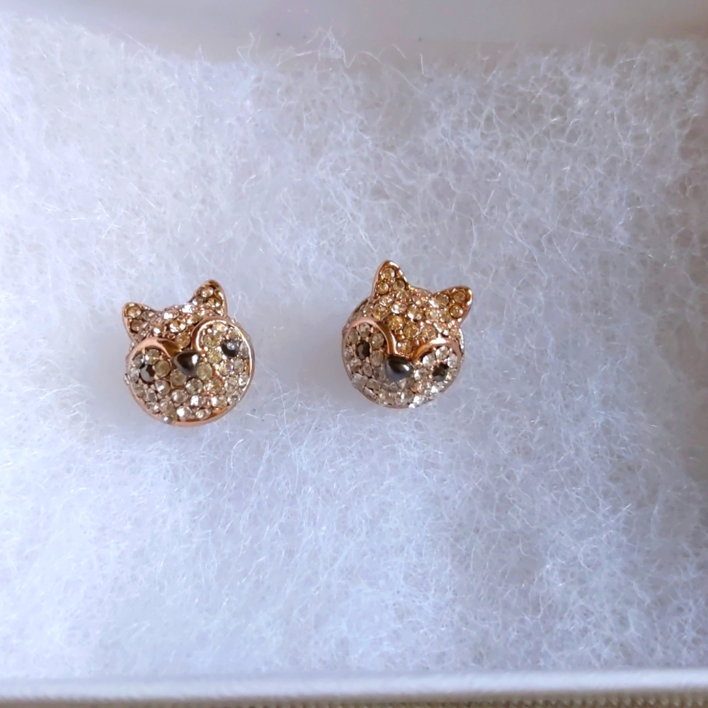 Fossil Fox Earrings in Rosegold